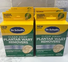 8 Boxes Dr. Scholl's Clear Away Plantar Wart Removers 24 Discs Each Exp: 07/2026