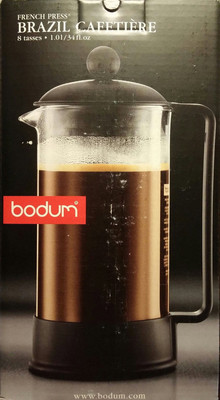 Bodum Brazil 8-Cup French Press Coffee Maker, 34-Ounce, Black 1548-01US NEW