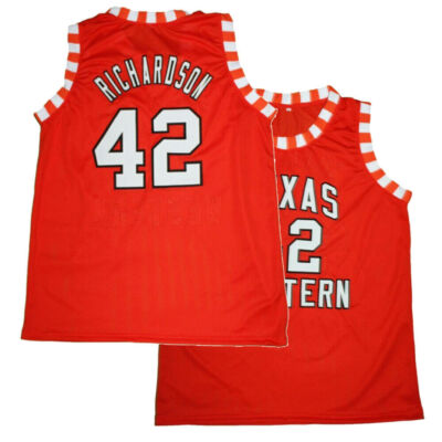 1960's Richardson #42 High School Basketball Jersey Stitched Custom Red 
