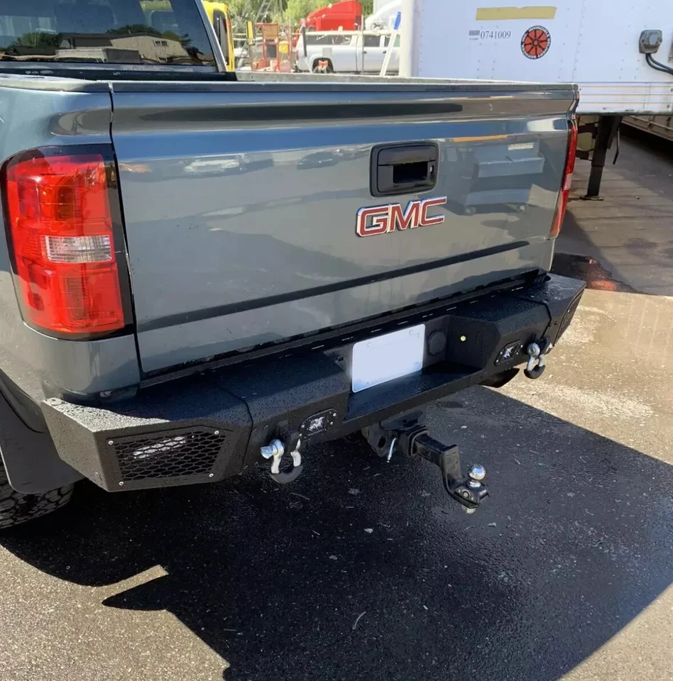 Vijay for 2011-2014 GMC Sierra 2500HD/3500HD Rear Black Bumper w/Spotlights - Image 3 of 4