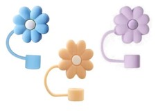Straw Cover Cap Flower for Stanley Cup Straw Topper Fits 30oz or Smaller (3 PCS)