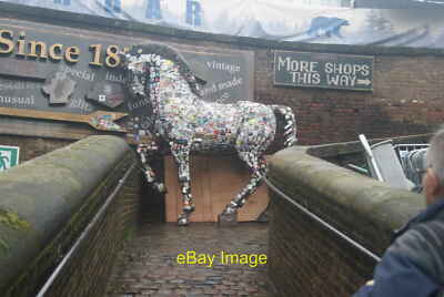 Photo 6x4 View of a horse statue covered in stickers in Camden Stables Ma c2016
