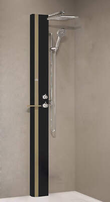 Spalte Dusche Novellini Line 1 Ohne Sitz Mechanisch Schwarz Matt Band Taupe