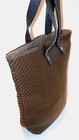 Leather/Polyester Medium Tote- Excellent- Rare Auth Hermes Ahmedabad Brown Woven