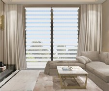 Set of 2 French Door/Balcony Door Stick-IT Day & Night Zebra Roller Blinds