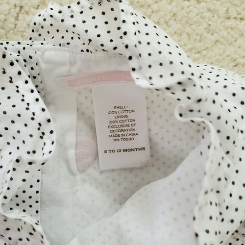 Janie and Jack Baby Girls' Polka Dot Blouse with Embroidered Flowers sz6-12m - Picture 3 of 10