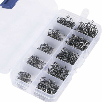 1000pcs Fish Hooks 10 Sizes Fishing Black Silver Sharpened With Box Quality kit | eBay 1000pcs Fish Hooks 10 Sizes Fishing Black Silver Sharpened With Box Quality kit | eBay