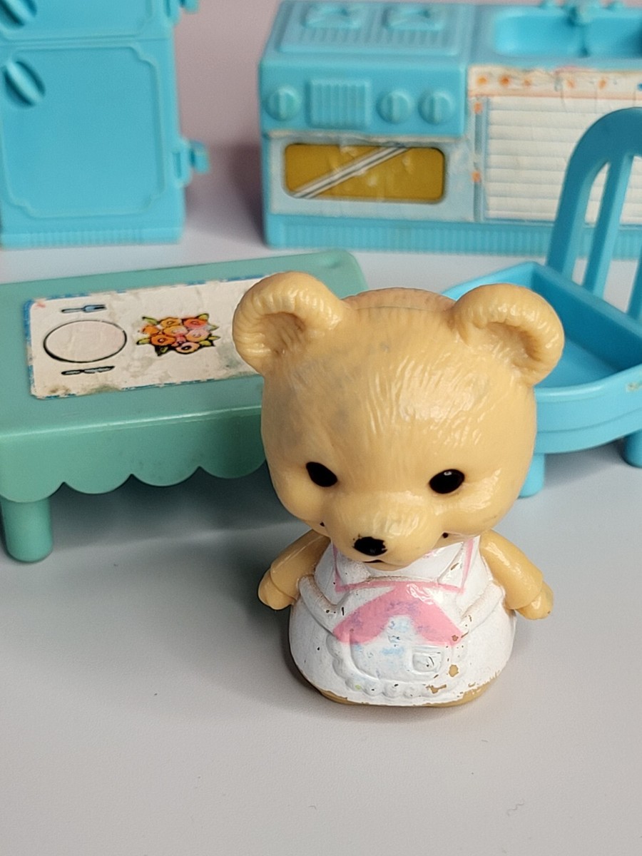 Vintage Bear with kitchen set Figure Toy made in hong kong | eBay