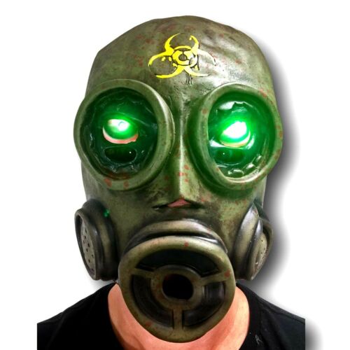 Gas Mask LED Purge Full Head Latex Halloween Zombie Costume Accessory Adult  - Picture 1 of 9