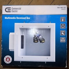 Commercial Electric 1001863174/White Multimedia Recessed Box