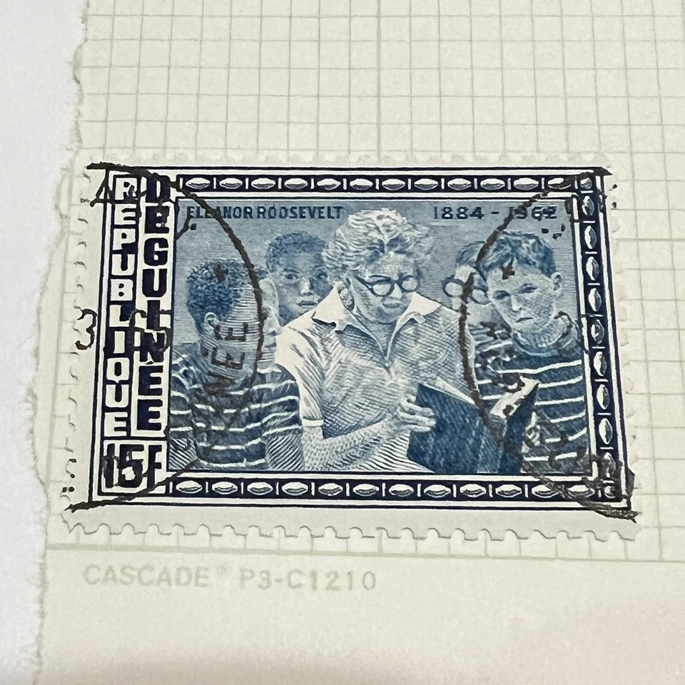 1962 DEGUINEE GUINEA ELEANOR ROOSEVELT STAMPS SET OF 5 WITH NICE CANCELS - Image 4 of 4