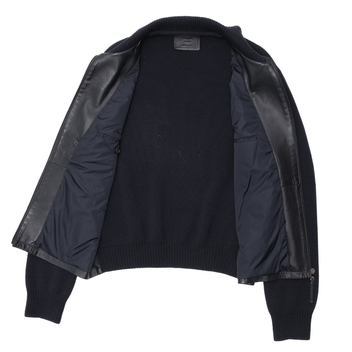 PRADA 2000s Nappa Leather Knitted Jacket Size: 52; L | eBay PRADA 2000s Nappa Leather Knitted Jacket Size: 52; L | eBay