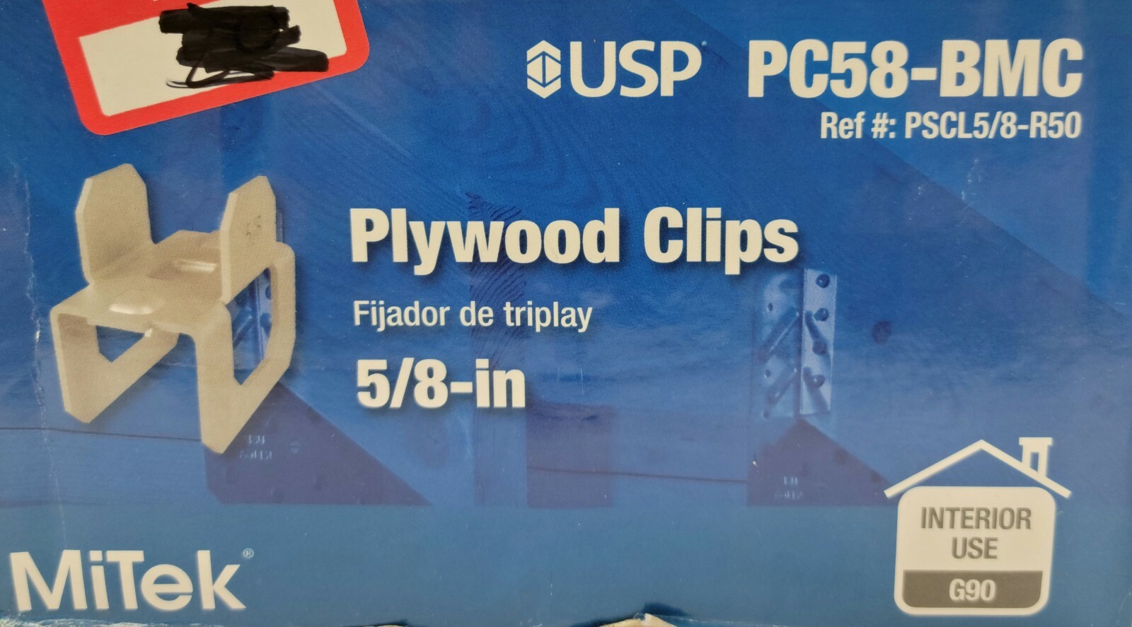 10 Bags Mitek PC58BMC 5/8" Steel Plywood Clip NEW Contractor Pack W5