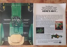 John Deere Tractor 1967 Vintage Print Ad Two Page Original Color