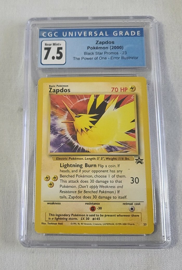 2000 Pokemon Zapdos Black Star Promo Error Illustrator 23 CGC 7.5 NM+ | eBay