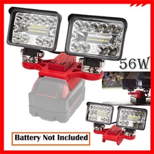 Cordless Dual Head LED Work Light  For Milwaukee 18V Li-Ion Battery w/USB QCC3.0
