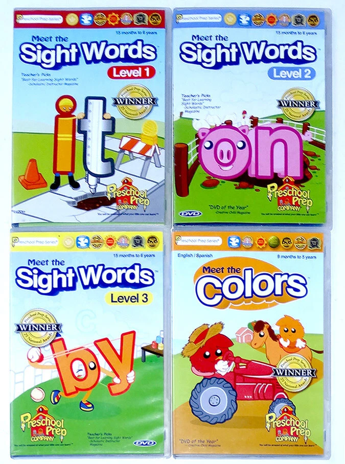 Meet The Sight Words 4 DVD LOT Level 1 2 3 Meet The Colors