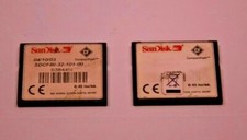  SANDISK 2X 32MB COMPACT FLASH CARDS  1"11/16 43mm X 1"6/16 36mm  