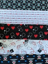 FAT QUARTER EKG MEDICAL, NURSE, DOCTOR, & STE...