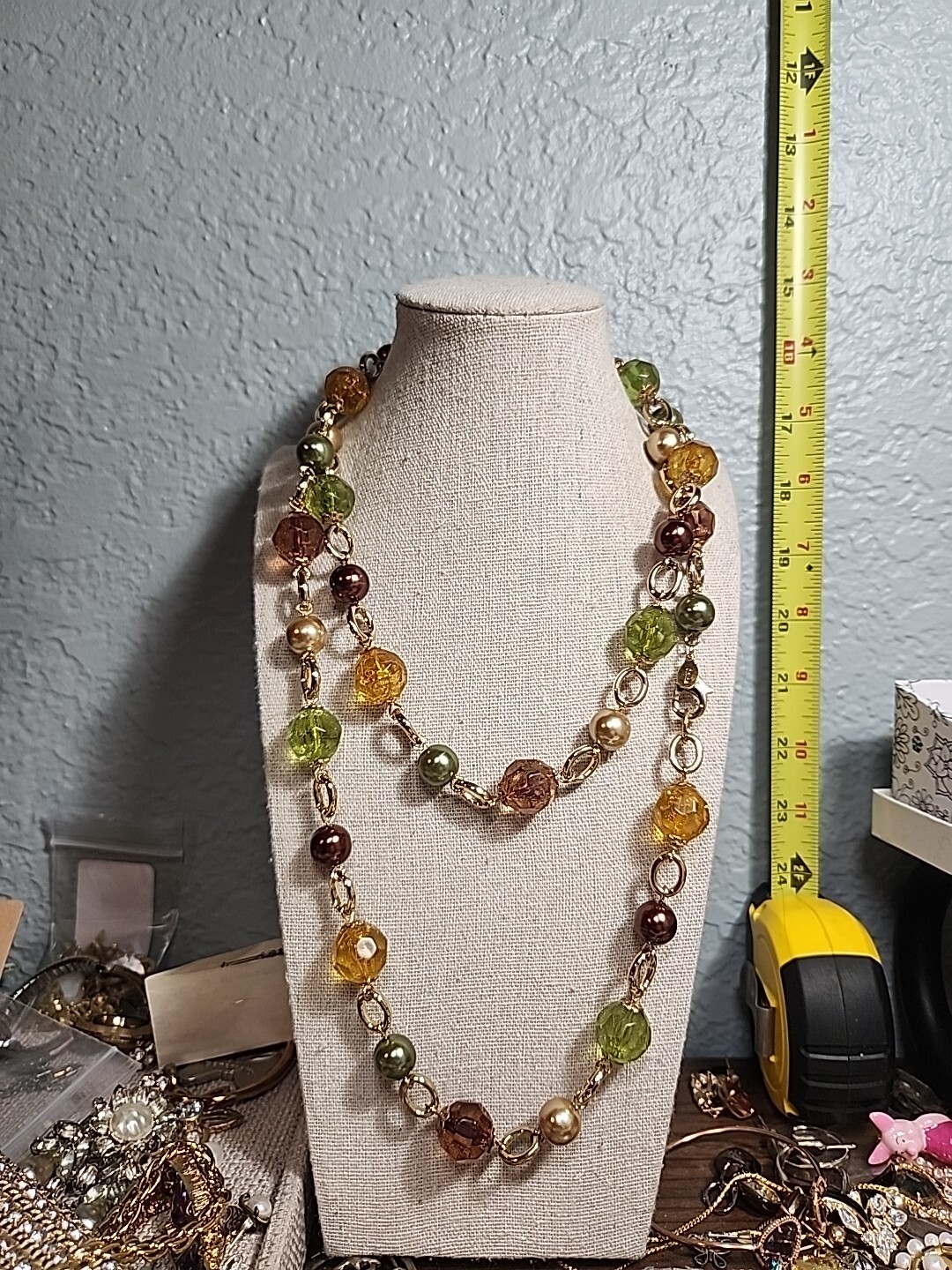 Vintage KJL Kenneth Jay Lane Amber Crystal Bronze… - image 5