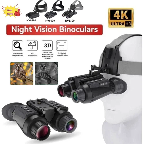 8X Zoom Head Mount Night Vision Goggles Infrared Digital Binoculars for Hunting - Picture 1 of 22
