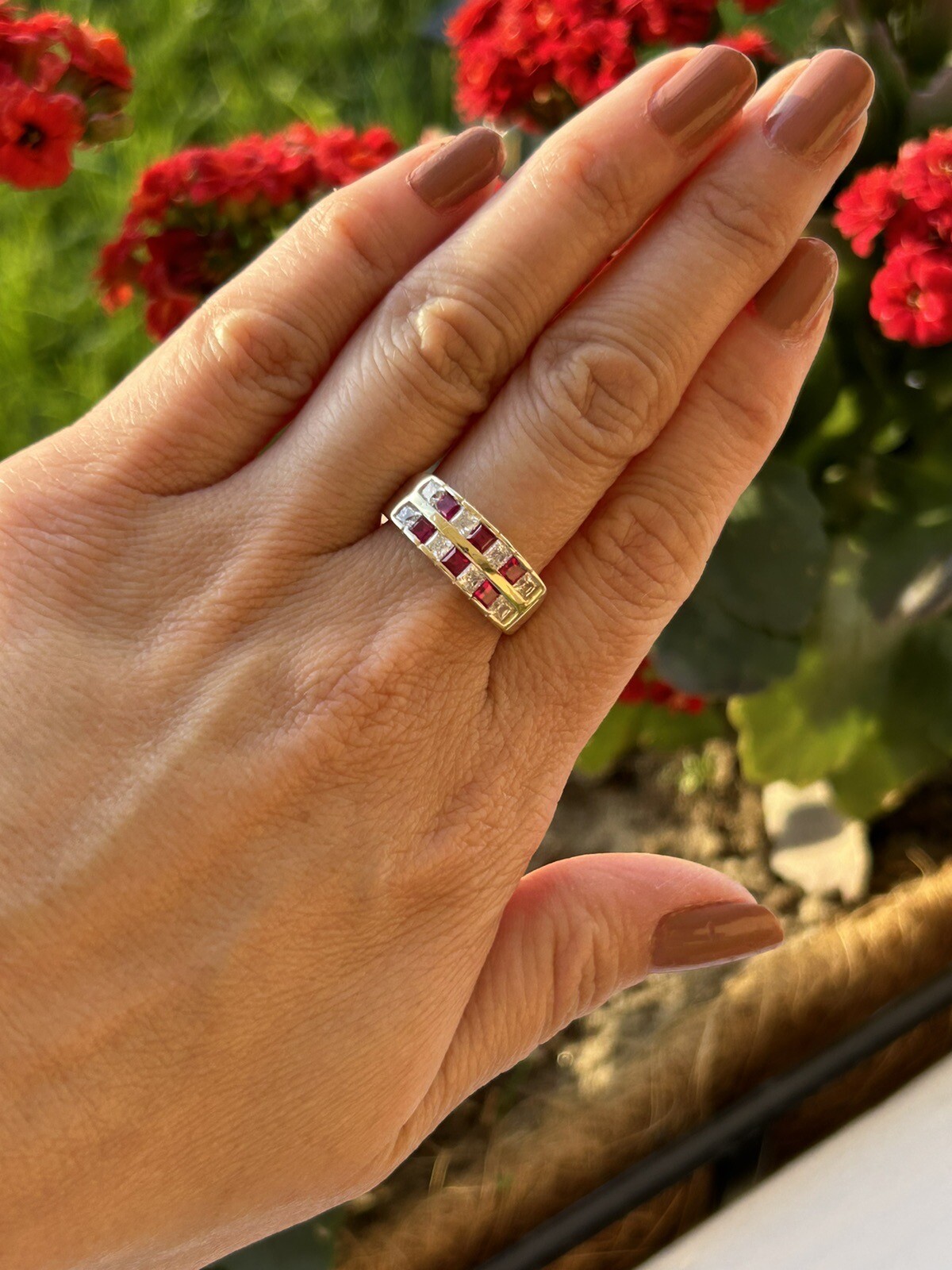 14k Ruby Cz Illusionist Ring - image 1