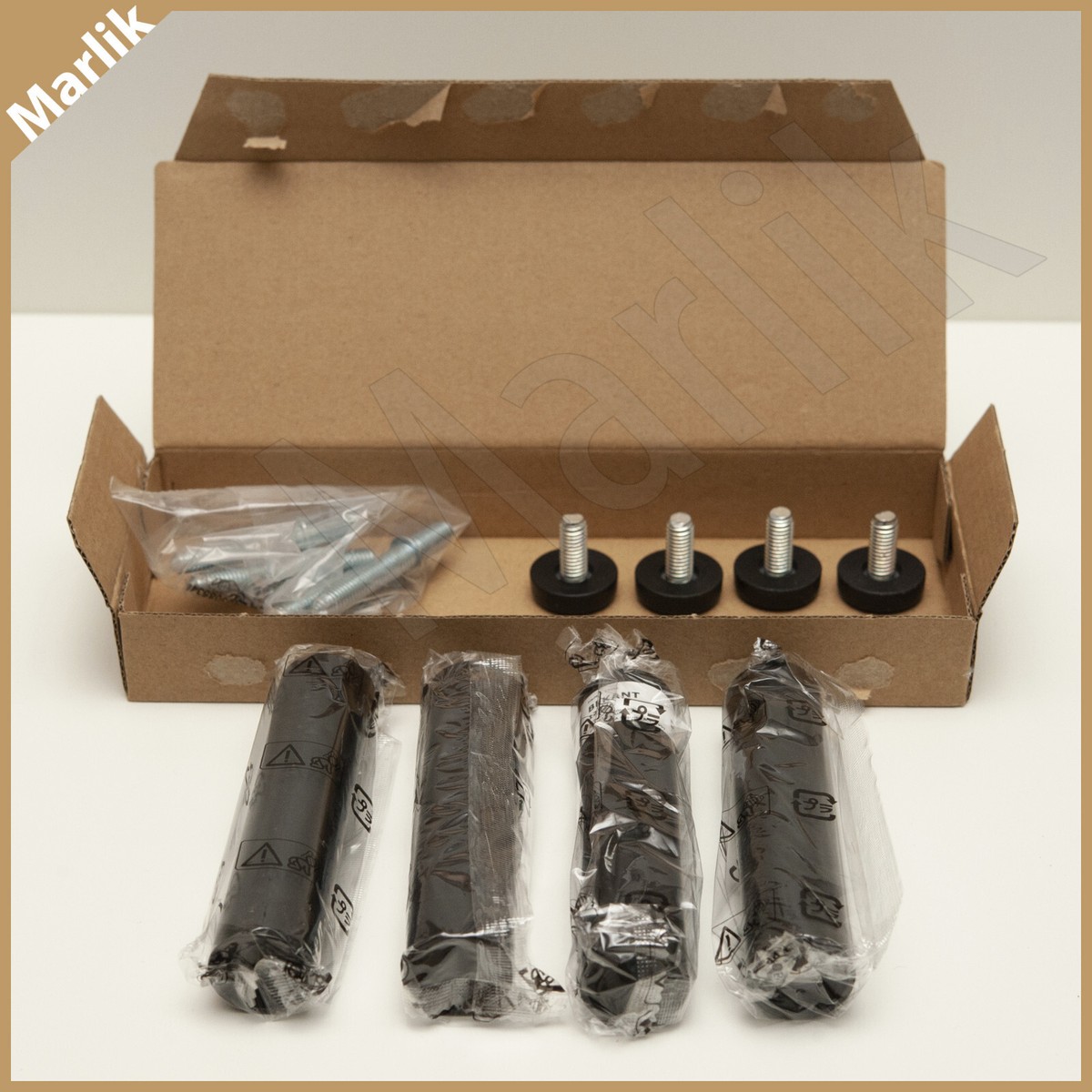 IKEA BEKANT Leg Black, 4 Legs per Pack 403.724.61, Steel, New