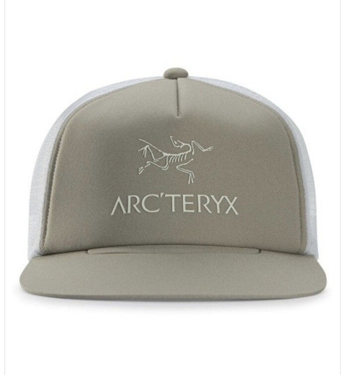 ARC'TERYX CAPPELLO DA CAMIONISTA ARCTERYX LOGO TESA PIATTA foraggio verde snapback cappuccio regolabile Nuovo con etichette
