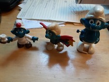 Vintage PVC Smurfs Figures and wind up Lot 1980s Hong Kong