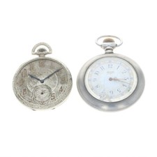Elgin Set of 2 Antique Open Face Pocket Watches 1897 1923 7j As Is Parts/Repair