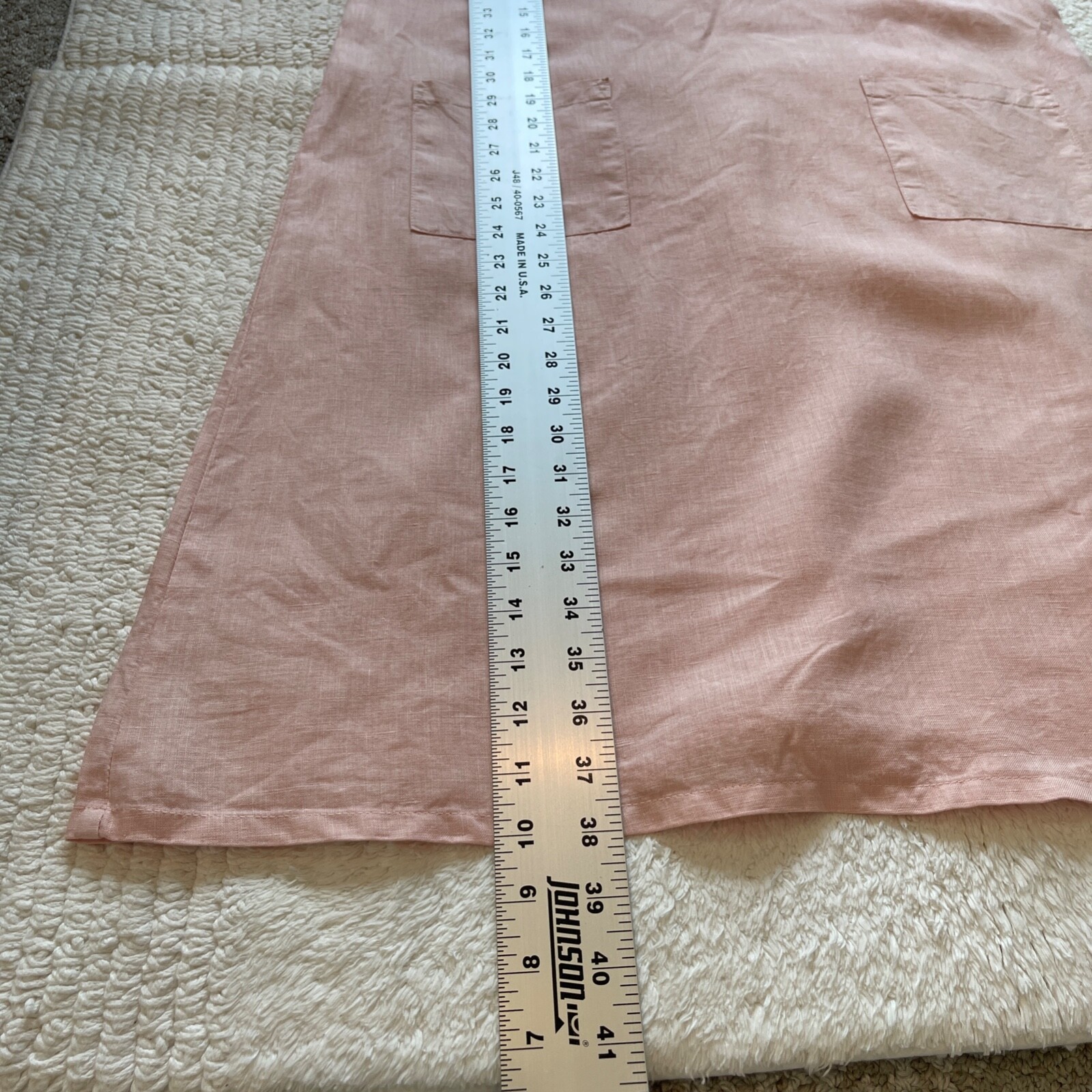 Match Point Linen Midi Dress Women's Size M Short Sleeve Beach Pockets Boho USA