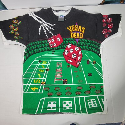 VTG 1992 GRATEFUL DEAD VEGAS ALL OVER PRINT LIQUID BLUE t-shirt XL