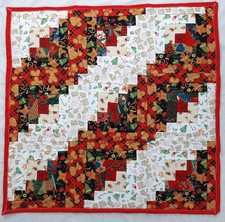 37" x 38" Small Lap "Gingerbread" Cotton/Flannel Quilt/Throw Tied Finished