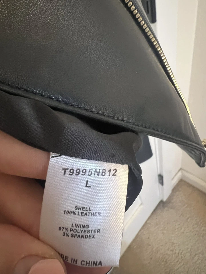 TART COLLECTION Chaqueta Moto Cuero Genuino Talla Grande Foto 4 de 4