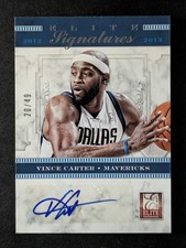 2012-13 Panini Elite VINCE CARTER 20/49 Auto Signatures Dallas Mavericks #26