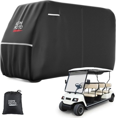 600D Waterproof Golf Cart Cover, Universal Heavy Duty Large 6-Seater Golf Cart R