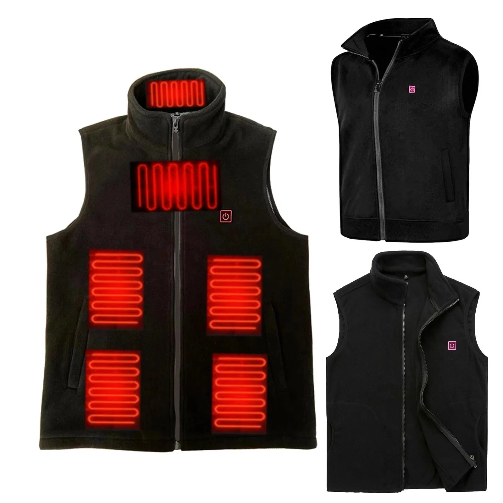 Ciciekae Unisex Heated Vest, 6 Heating Zones 3 Temperature Levels - No Powerbank