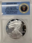 2016 W AMERICAN SILVER EAGLE 30TH ANNIV FIRST STRIKE ANACS PR 70 DCAM