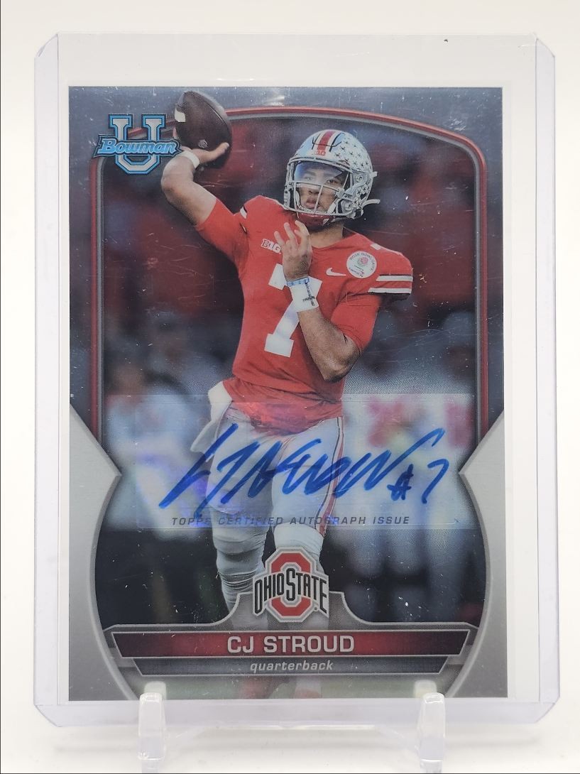 CJ STROUD 2022 BOWMAN UNIVERSITY CHROME AUTOGRAPH OHIO STATE AUTO Q0898
