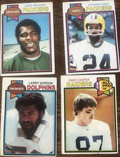 Topps 4 Card Lot Packers Raiders Dolphins Johnnie Gray Dave Casper NFL