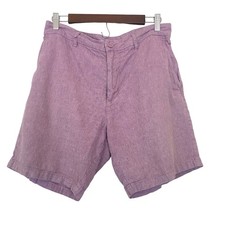 Old Navy Slim Mens Linen Blend Shorts 32 Purple Casual Summer Beach Breathable
