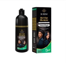BiBlush Ammonia-Free Hair Dye Shampoo – Natural Black & Dark Brown, 400ml