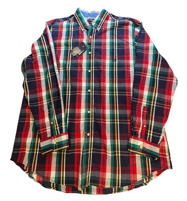 Chaps Shirt Mens 2XLT Plaid Button Up Long Sleeve Easy Care Tall Extra Big