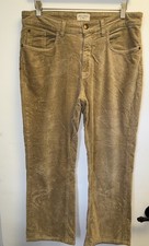Pilcro Anthropologie Pant The Yaya Women  s Sz 32 Tan Crop Kick Flare Corduroy