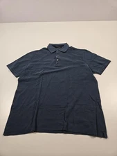 Ermenegildo Zegna Polo Shirt Mens Medium Blue Cotton Pique Short Sleeve Golf