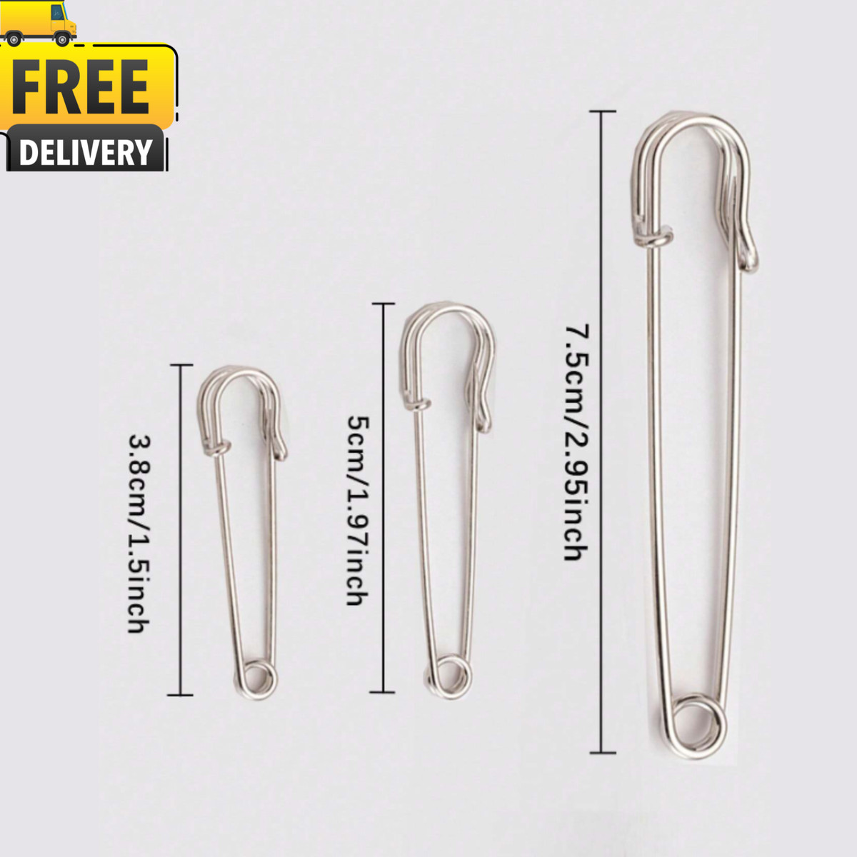 10x Extra Large Safety Pins Heavy Duty Metal Brooch Pin Quilting Sewing Crafting