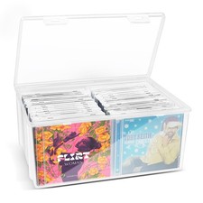 CollectHall Plastic CD Storage Box, Store 40 CDs, Clear DVD