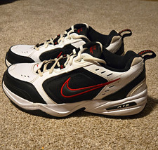 Nike Air Monarch IV Men s White/Black/Red 4E Extra Wide Low Top Lace-Up Sneakers