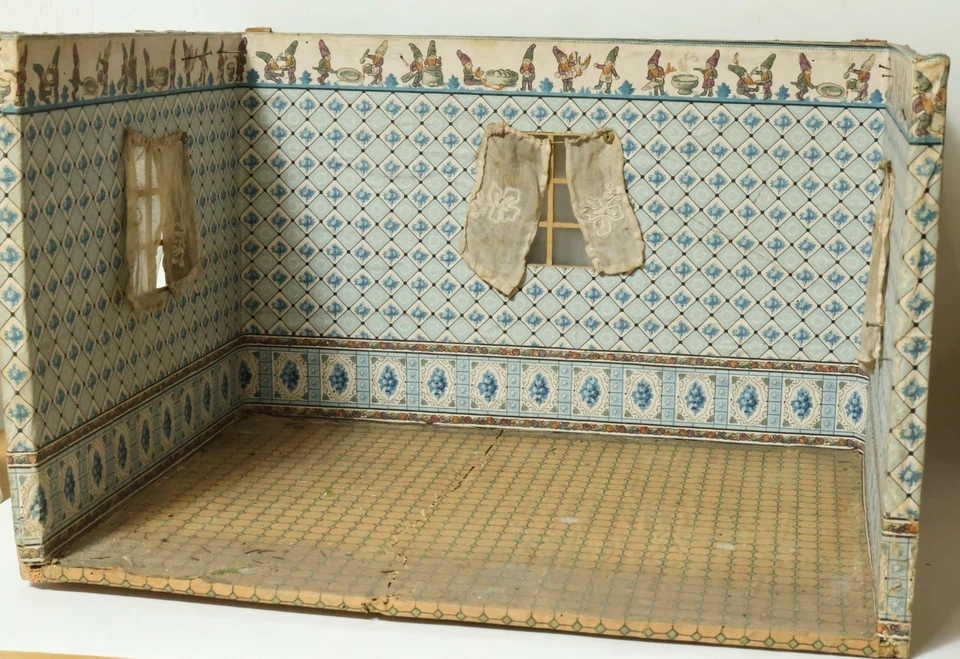 Altes Puppenstube Gehäuse Puppenküche Gründerzeit 1900 Puppenhaus 56x42cm Zwerge - Bild 2 von 4