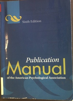 Publication Manual of the American Psychological Association